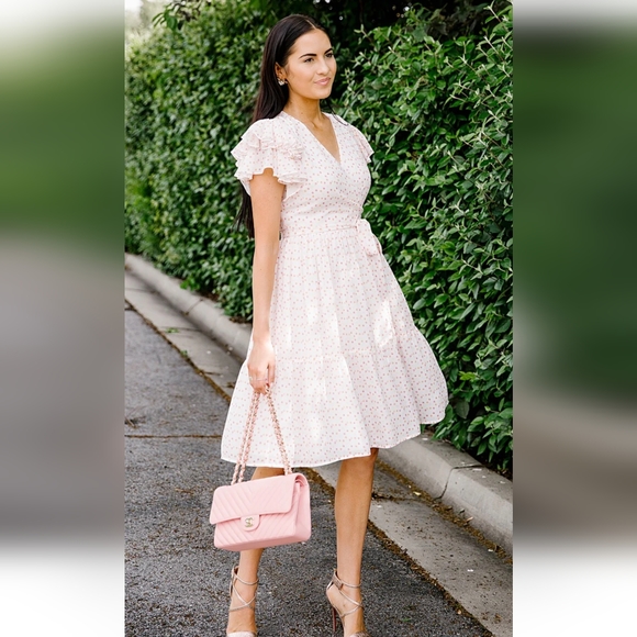 Rachel Parcell Dresses & Skirts - Rachel Parcell Polka Dot Faux Wrap Tie Dress  Size XXL NWT